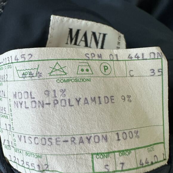 Giorgio Armani Mani Blazer Jacket Mens 44L Blue Gray Houndstooth Single Breasted - Picture 8 of 11